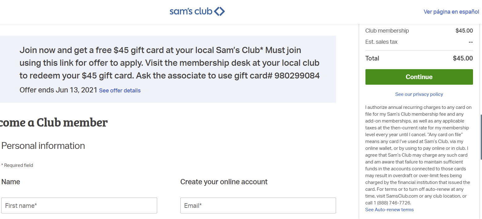 Sam's Club Free Membership - 2021 Offer