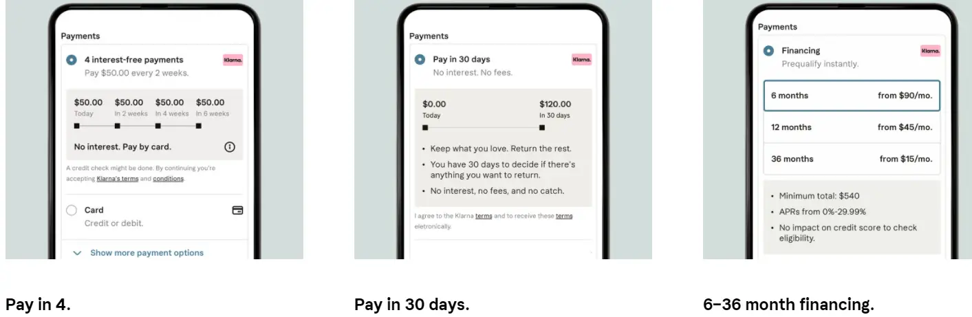 Klarna App 15 sign up Bonus, Shop now. Pay later