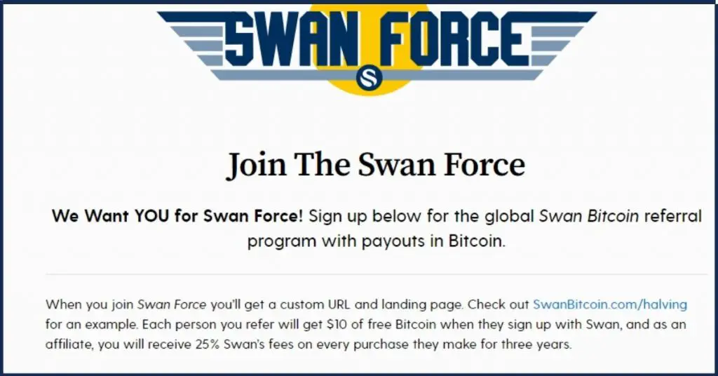Swan Bitcoin Referral Program