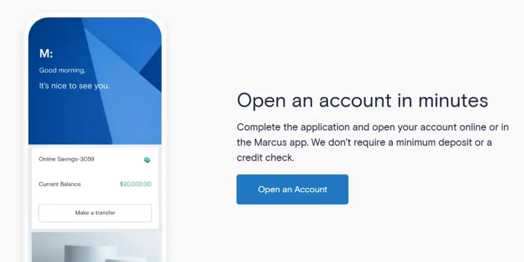 Open Marcus bank account step by step