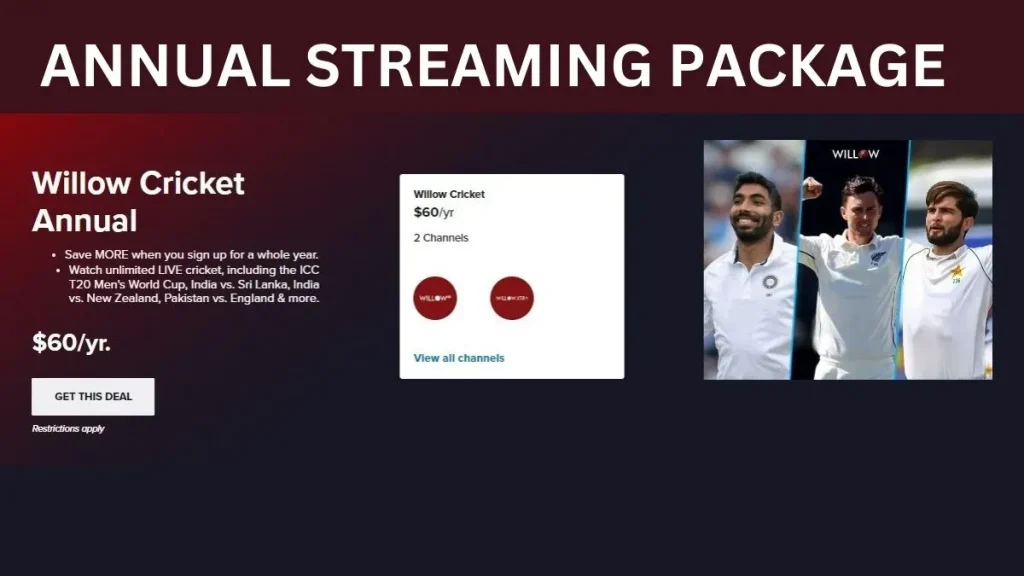 Sling TV Willow cricket Annual package