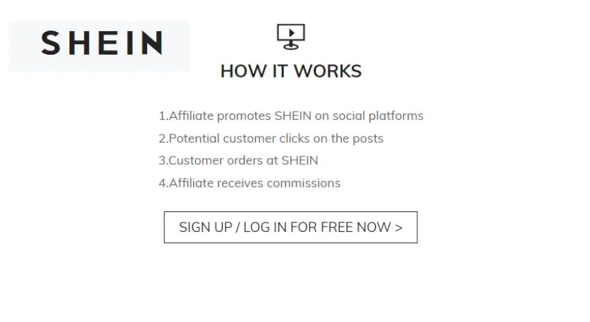 Shein Affiliate Program; How it Works