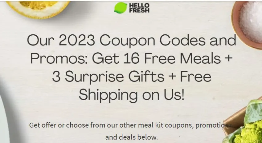 HelloFresh Coupon Code and promo
