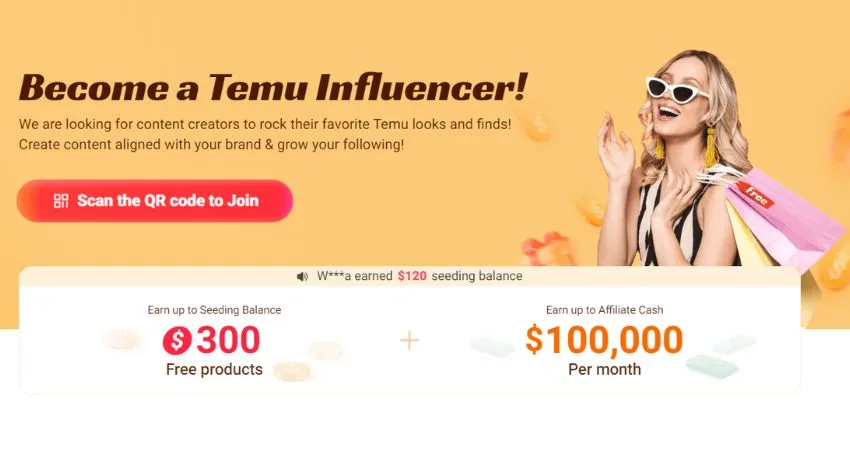 Temu Influencer Program To get Temu free Gifts