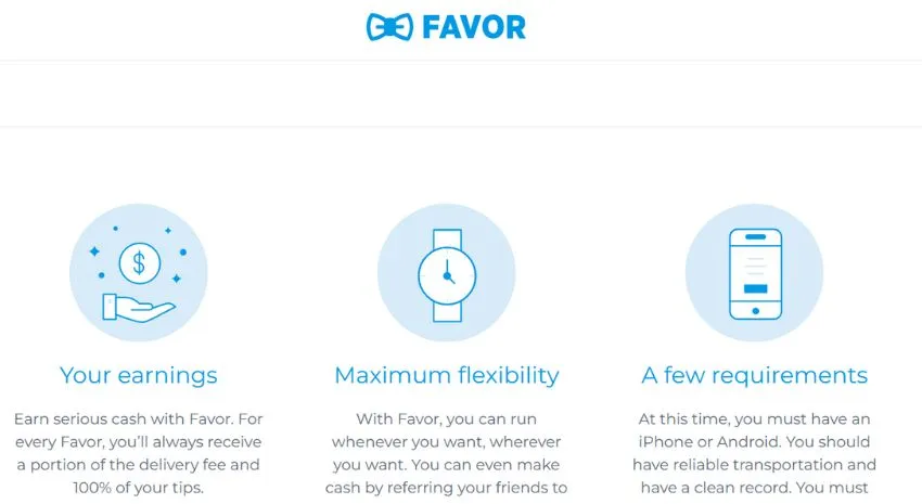 Image with information about Favor referral program