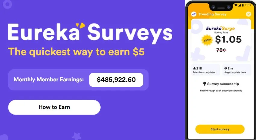 Eureka surveys sign up bonus